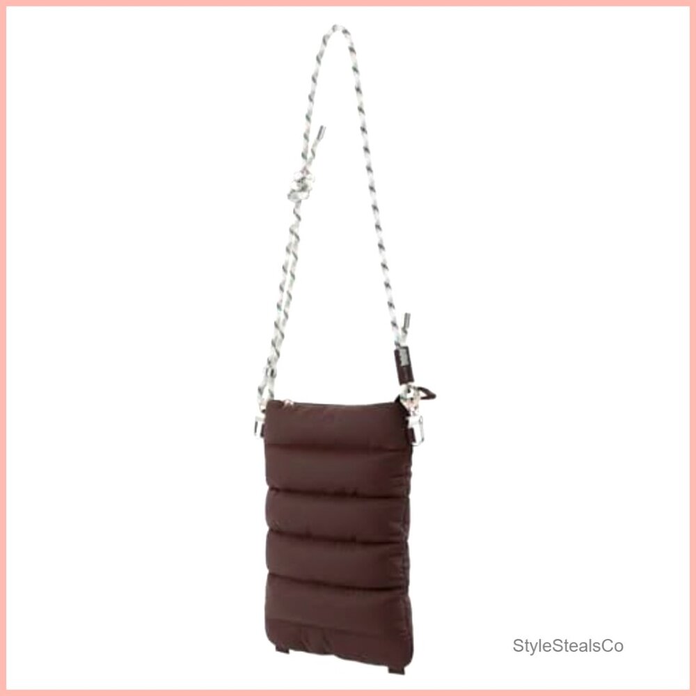Small Quilted Puffer Tote Crossbody Bag for Work Travel Gym - Picture 6 of 7